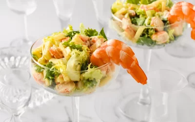 Escarola Cuadraspania y cóctel de gambas